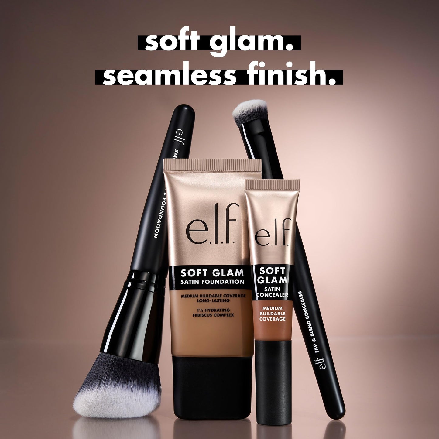 e.l.f. Smooth Swipe Foundation Brush, Face Makeup Brush For A Natural-Looking Finish, For Liquid & Cream Formulas, Vegan Beauty & Personal Care e.l.f.