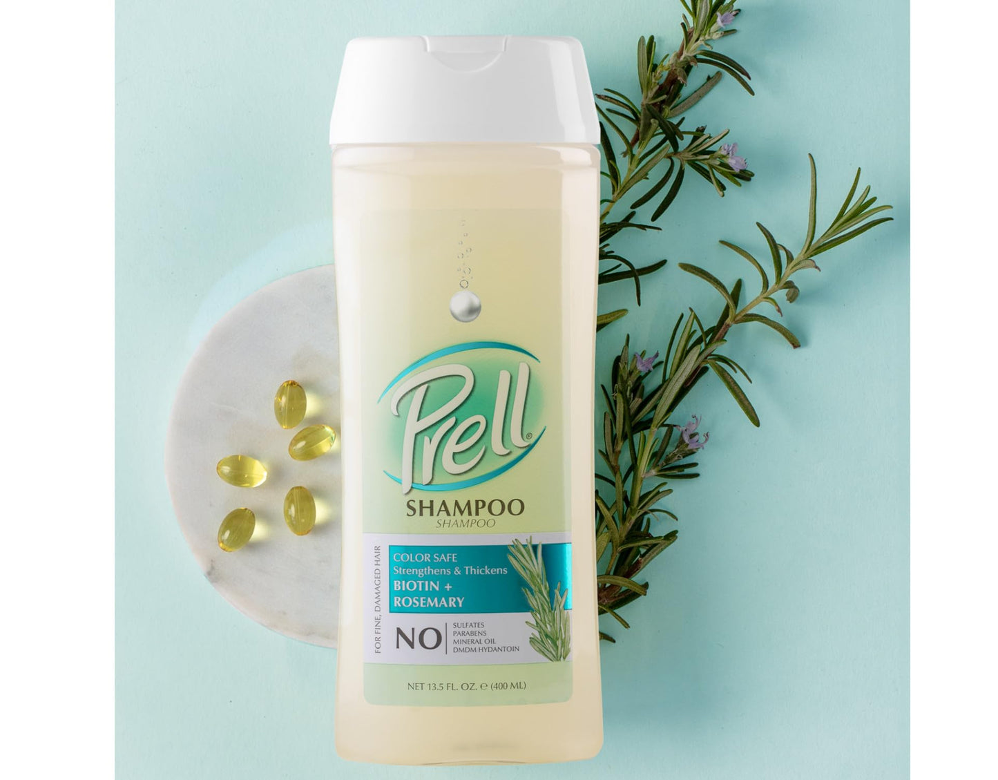 Prell Biotin & Rosemary Shampoo + Conditioner Set - Strengthens, Thickens & Revives Fine or Damaged Hair | Color-Safe Formula | 13.5 fl oz Beauty & Personal Care Prell