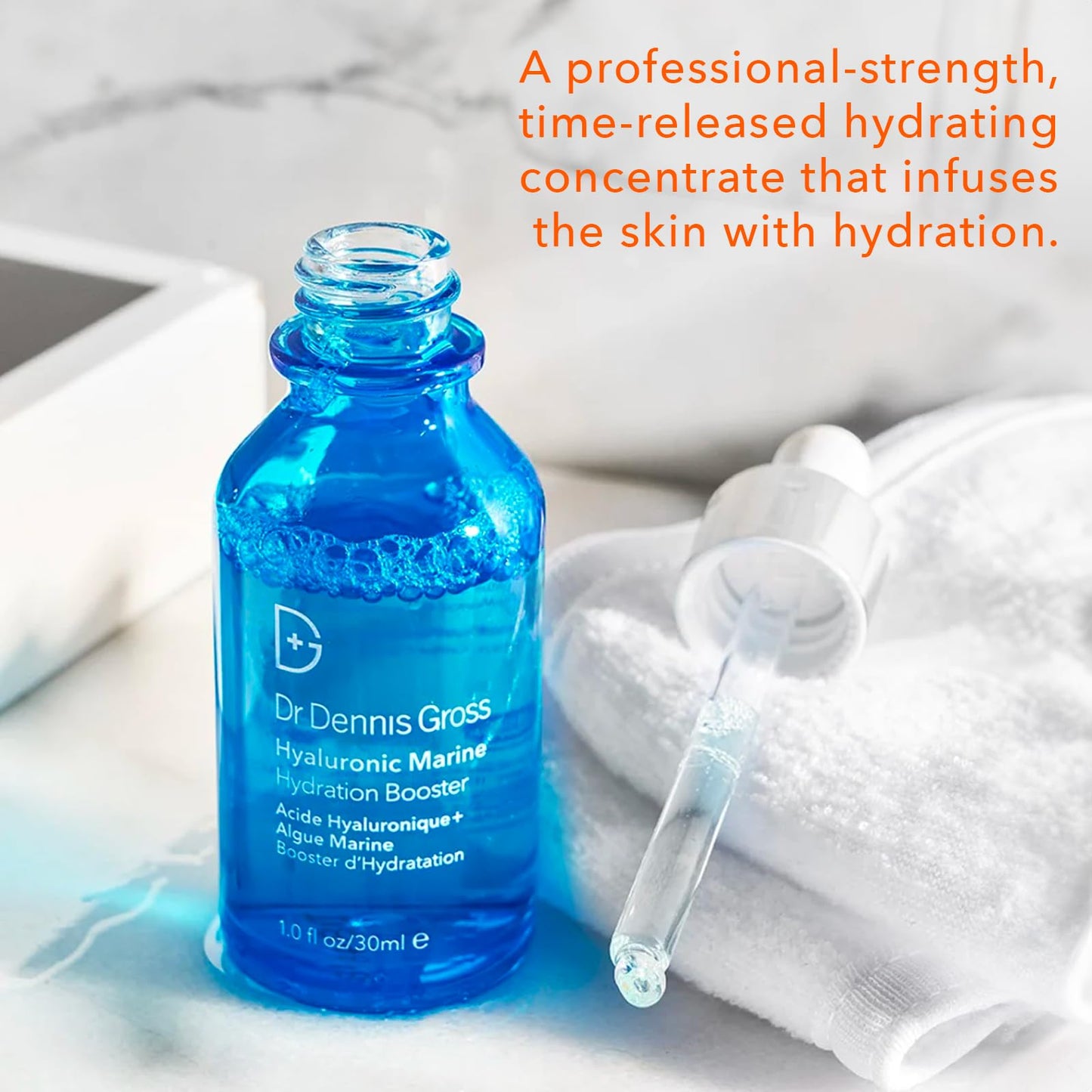 Dr Dennis Gross Hyaluronic Marine™ Hydration Booster: for Dehydrated, Rough Texture, Dry Fine Lines & Wrinkles, 1 fl oz Beauty & Personal Care Dr Dennis Gross