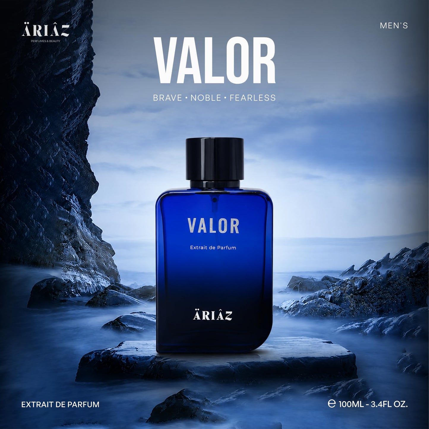ARIAZ VALOR Men's Extrait de Parfum - Oil Based, Clean & Phthalate Free Formulation - Long Lasting Woody Spicy Fragrance with Bergamot, Cardamom Beauty & Personal Care ARIAZ