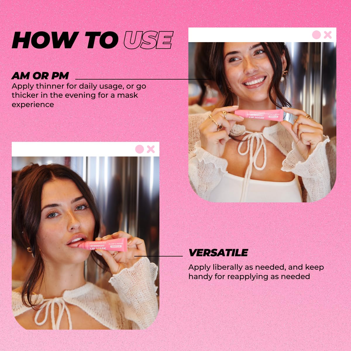 Vitamasques Overnight Lip Mask - Hydrating Vanilla Lip Balm Moisturizer with Vitamins & Natural Oil Hydrates, Nourishes & Plumps Lips Area - Korean Beauty and Personal Care Vitamasques