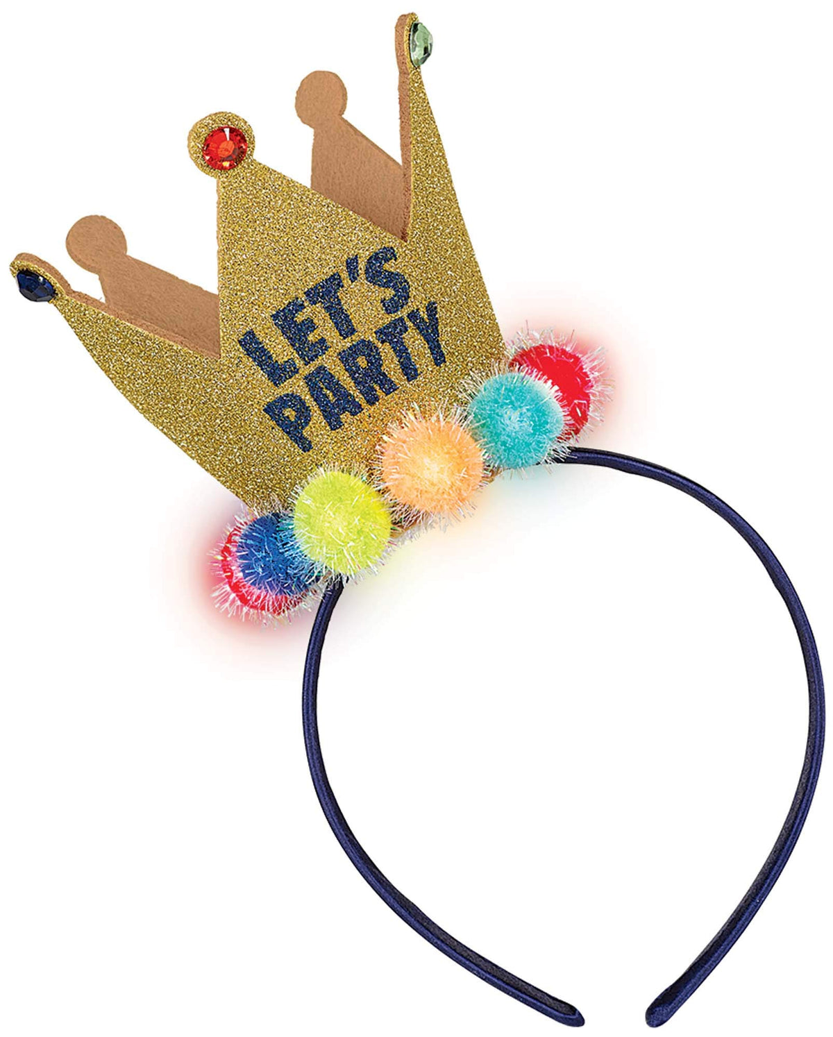 Amscan A Reason To Celebrate Light Up Let's Party Crown Headband (9" x 7") 1 Pc.- Durable & Eye-Catching Design - Perfect For Parties, Events &