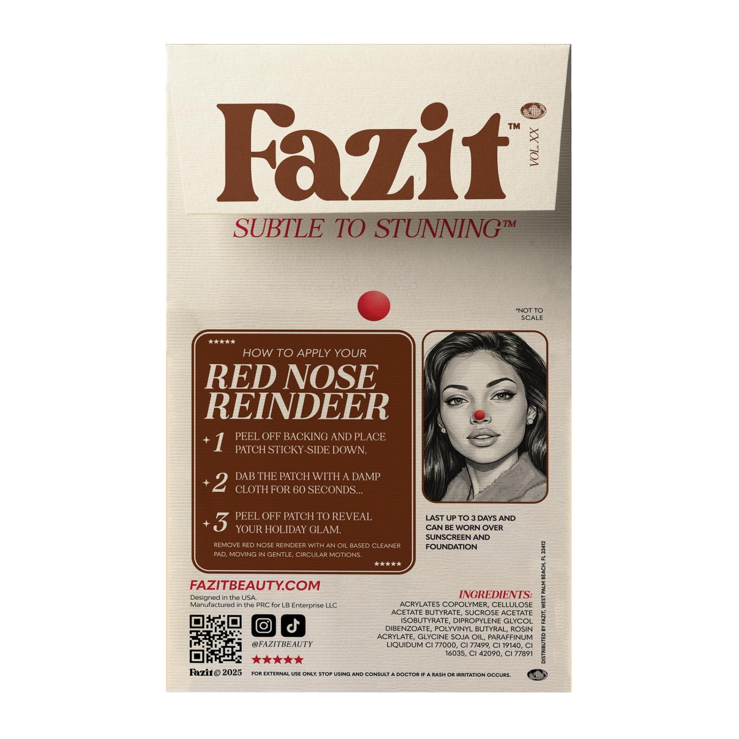 Fazit Makeup Patches - Red Nose Speckles - Glow Up Make-Up Patches - Cute Glitter Makeup Accessories for Women - Cosmetic Glitter for Face Beauty & Personal Care Fazit