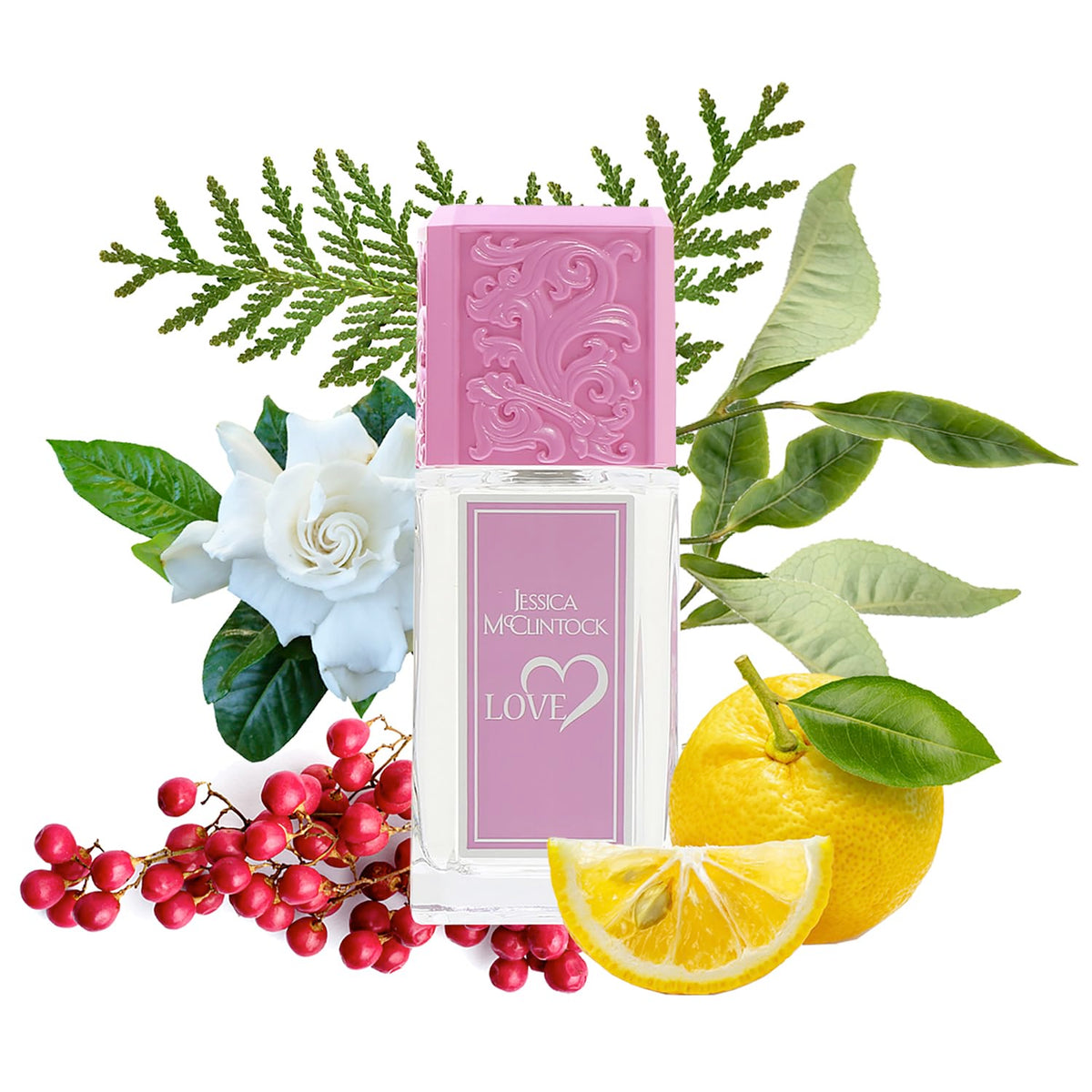 Jessica McClintock Love Eau De Parfum Spray for Women, 3.4 oz - Bright Floral Scent with Yuzu, White Tea, Gardenia, Jasmine & Amber, Romantic