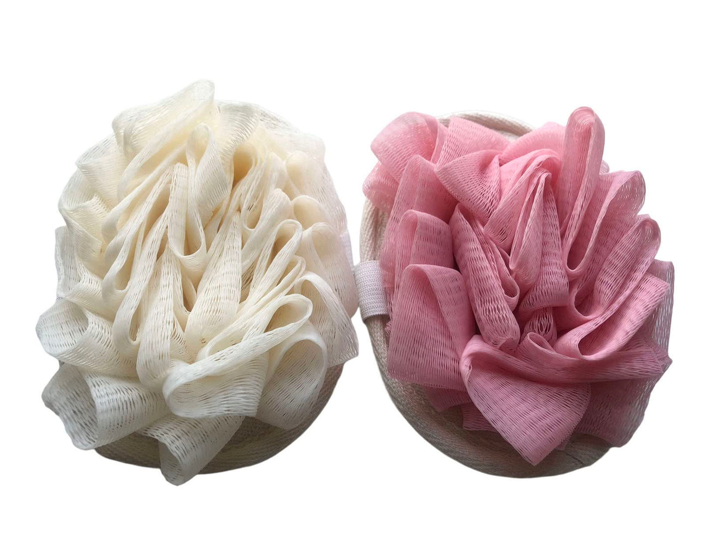 FOVOMA 2PCS Travel Body Natural Loofah Sponge,Mini Pink Loofah Travel Size, Eco Organic Loofah Sponge with Hand,Loofah Soft Sensitive Skin Beauty & Personal Care Fovoma