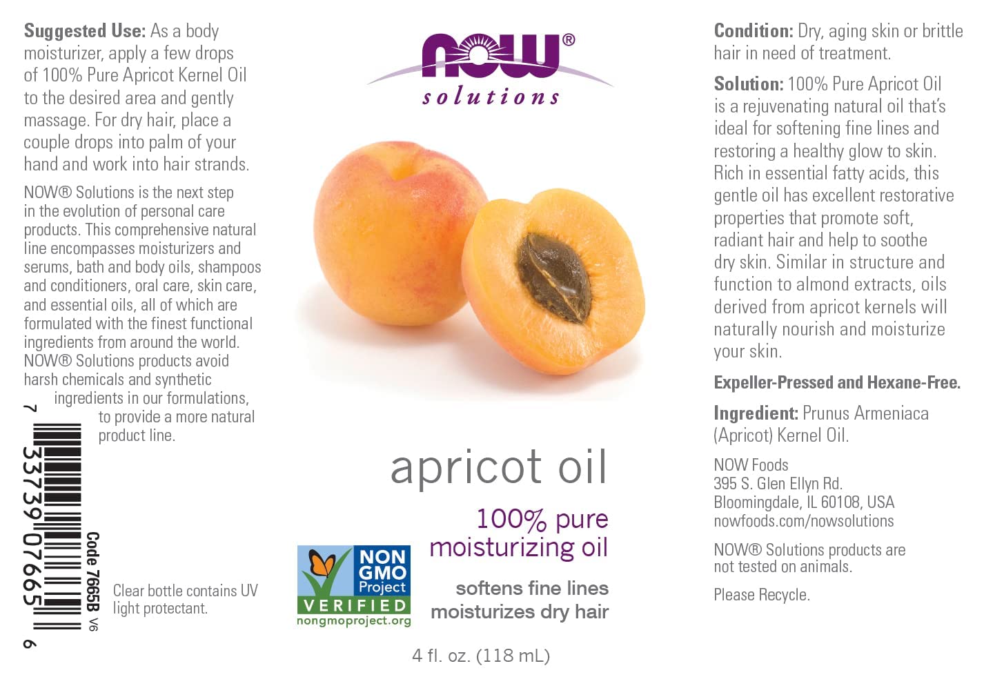 NOW Apricot Kernel Oil, 4-Ounce (Pack Of 2) Beauty & Personal Care NOW Foods