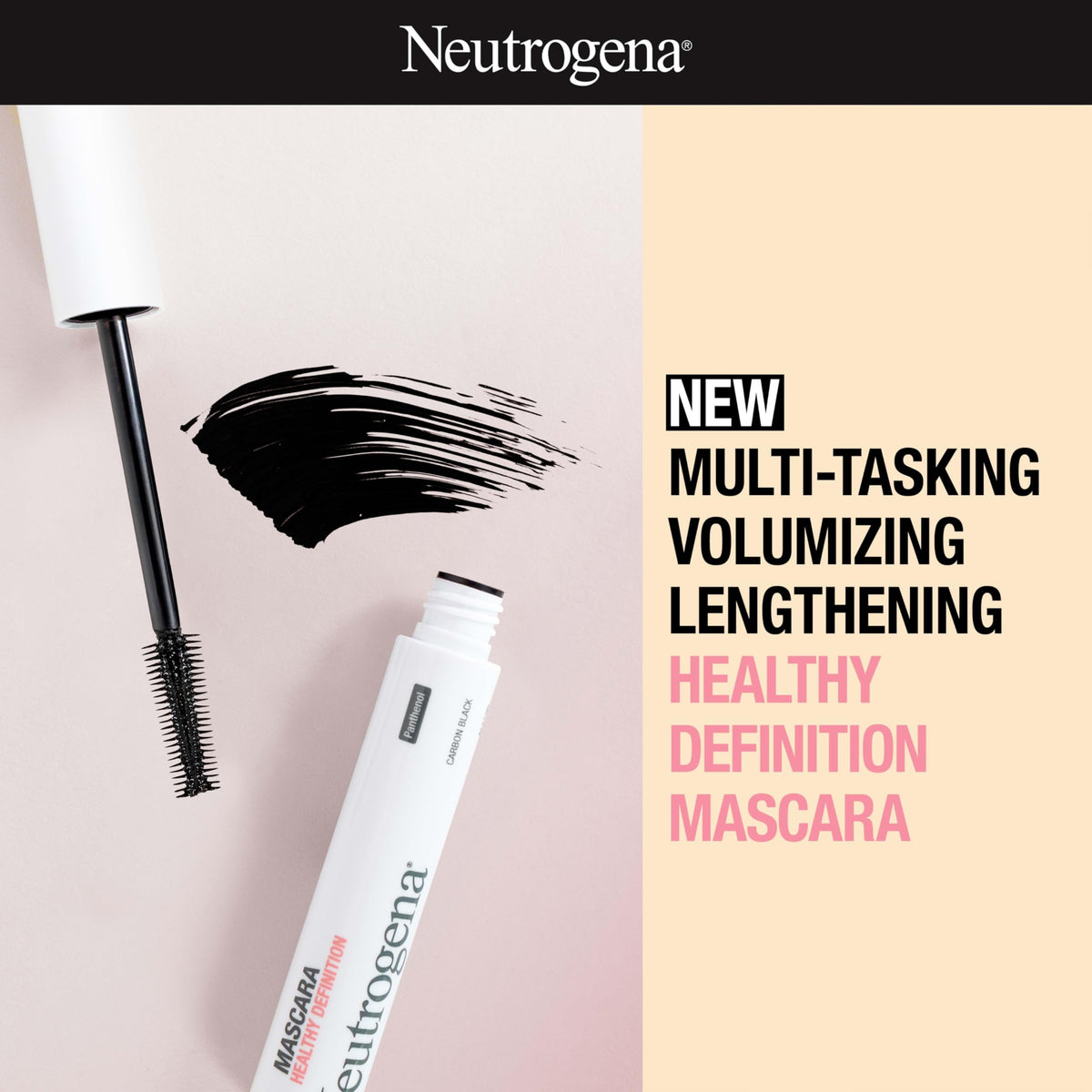 Neutrogena Healthy Definition Mascara, Eyelash Mascara Defines, Lifts, Curls, Lengthens & Volumizes Lashes, Dual-Sided Comb + Brush for Natural Beauty & Personal Care Neutrogena