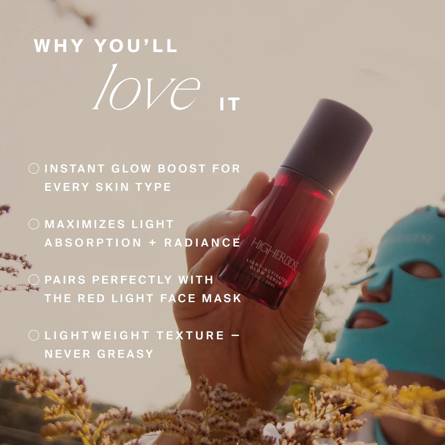 HigherDOSE Glow Serum - Facial Serum Formulated to Plump, Hydrate, and Stimulate Radiant Skin - Help Reduce Fine Lines and Wrinkles - 1 oz Beauty & Personal Care HigherDOSE