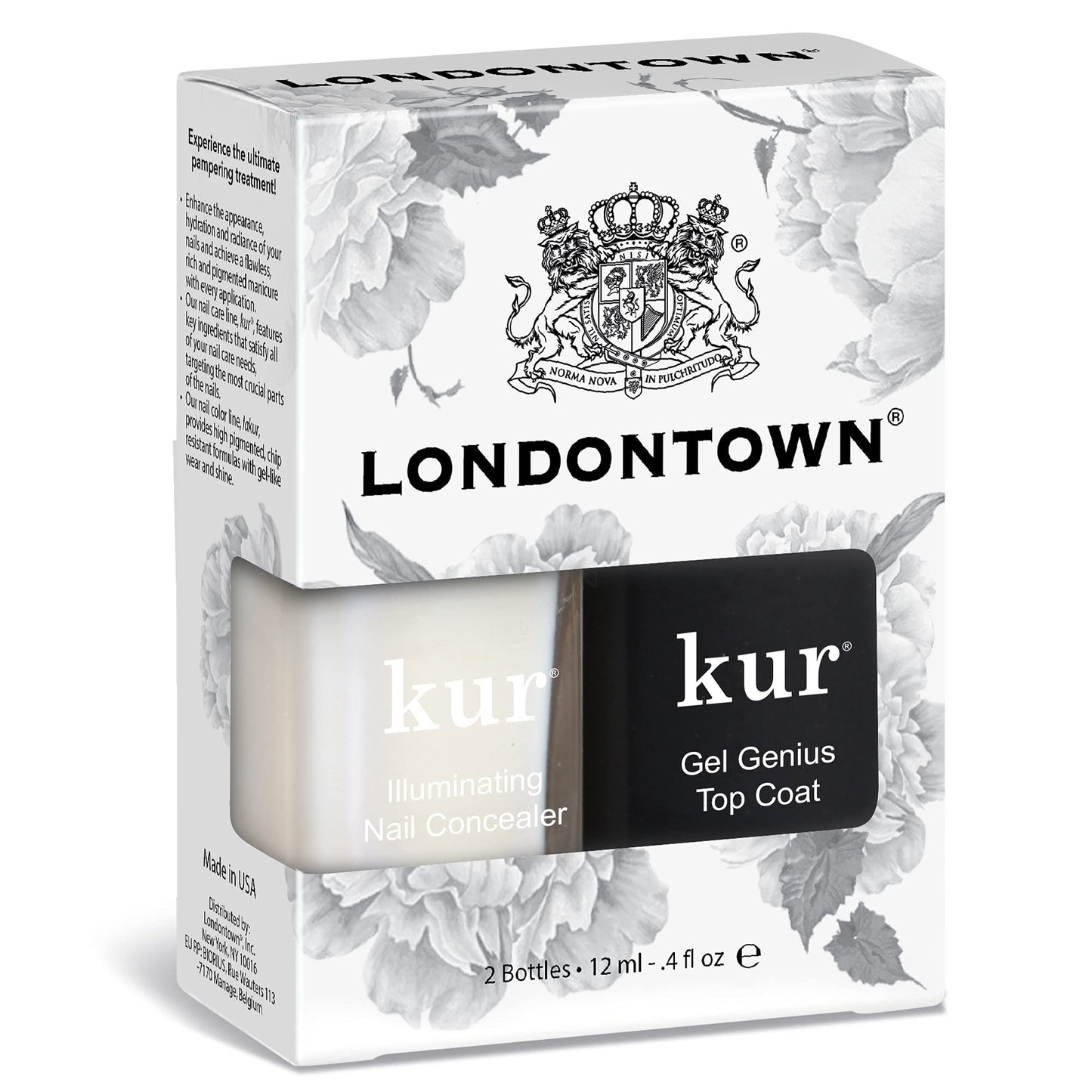 LONDONTOWN kur Milky Nail Conceal & Go Duo Set, Includes Milky Nail Illuminating Concealer & Gel Genius Top Coat, 2 Piece Set, 0.4 Fl Oz Beauty & Personal Care LONDONTOWN
