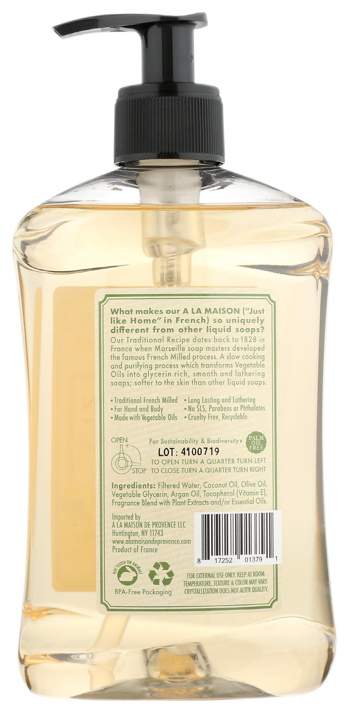 A LA MAISON Provence Lemon Liquid Hand Soap 16.9 Fl Oz - Natural Hand Wash Made with Essential Oils - Biodegradable, Plant-Based, Vegan, Cruelty-Free Beauty & Personal Care A LA MAISON