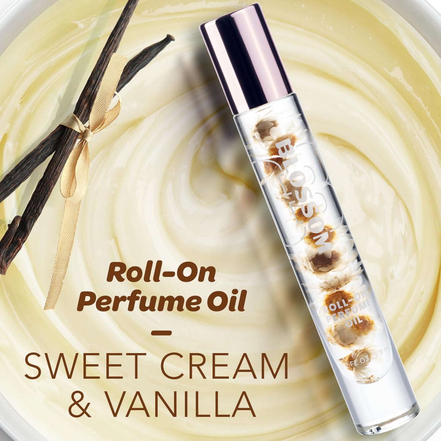 Blossom Roll on Perfume for Women Alcohol Free Gourmand Rollerball Perfume Oil with Essential Oils, Infused with Real Flowers, Made in USA, 0.20oz Beauty & Personal Care Blossom