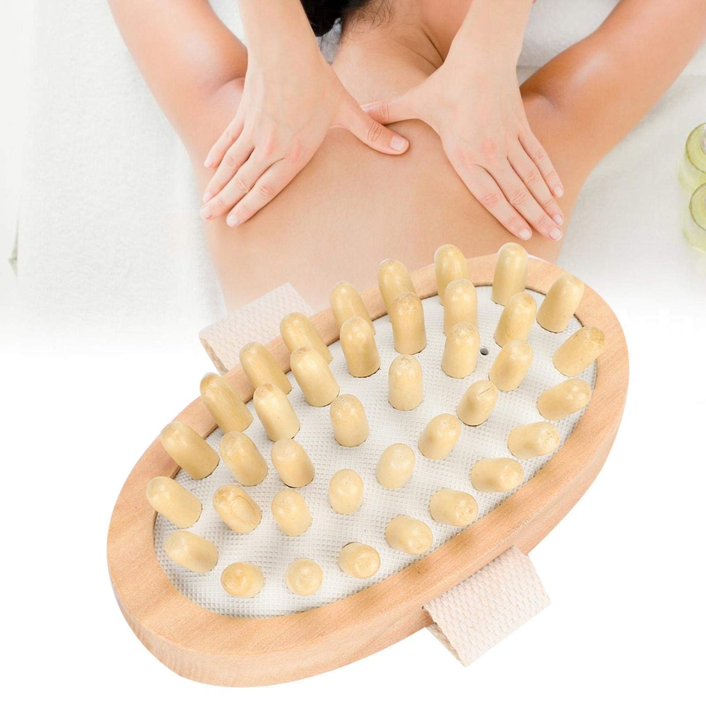Massage Brush, Hand Held Wood Massager Body Brush Scrubber Hair Scalp Spa Bath Massage for Cellulite, Circulation & Glowing Skin Beauty and Personal Care Agatige