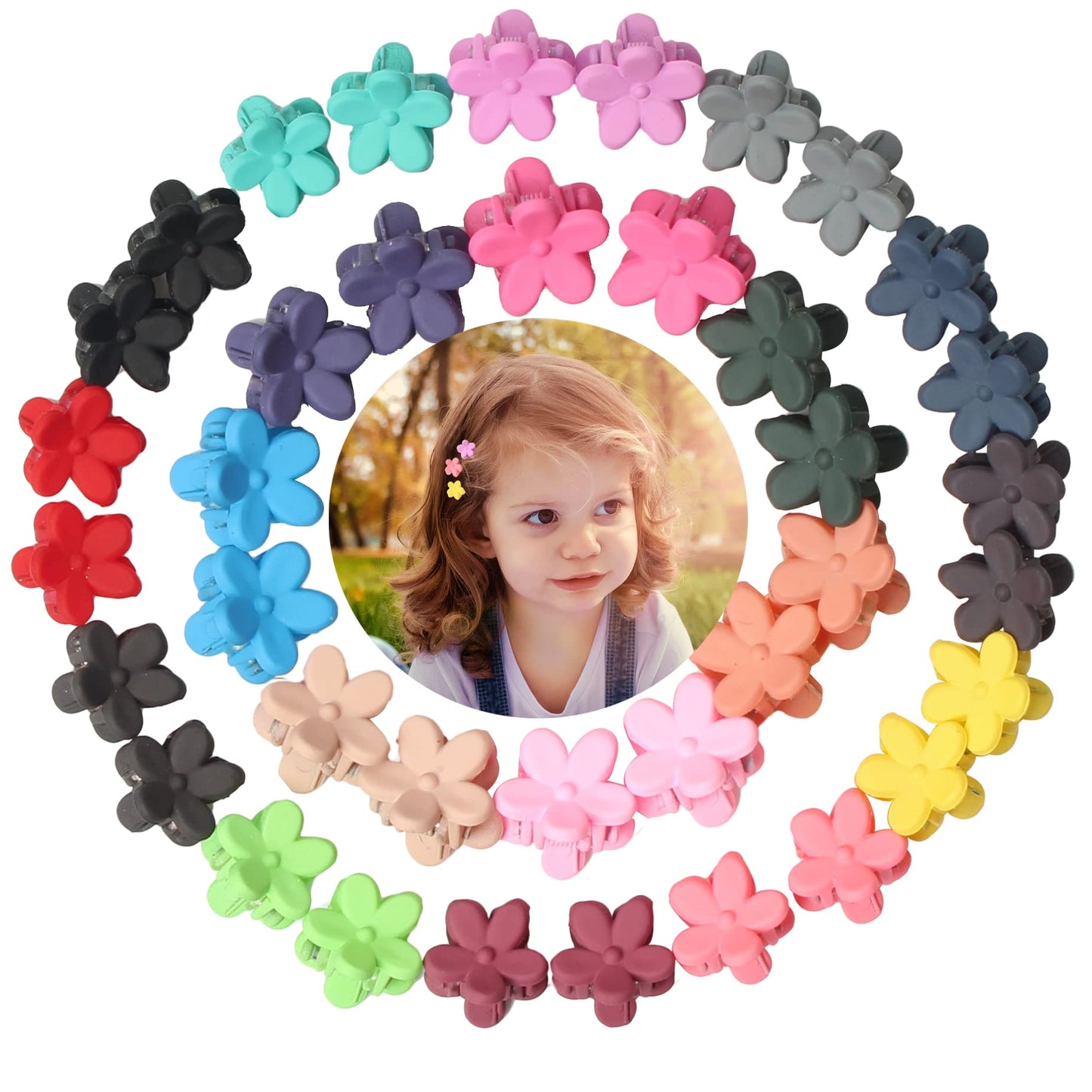 40Pcs Baby Girls Hair Bangs Mini Hair Claw Clip Kids Hair Pin 20 Colors for Girls (Flower) Beauty & Personal Care MPRVAKYF