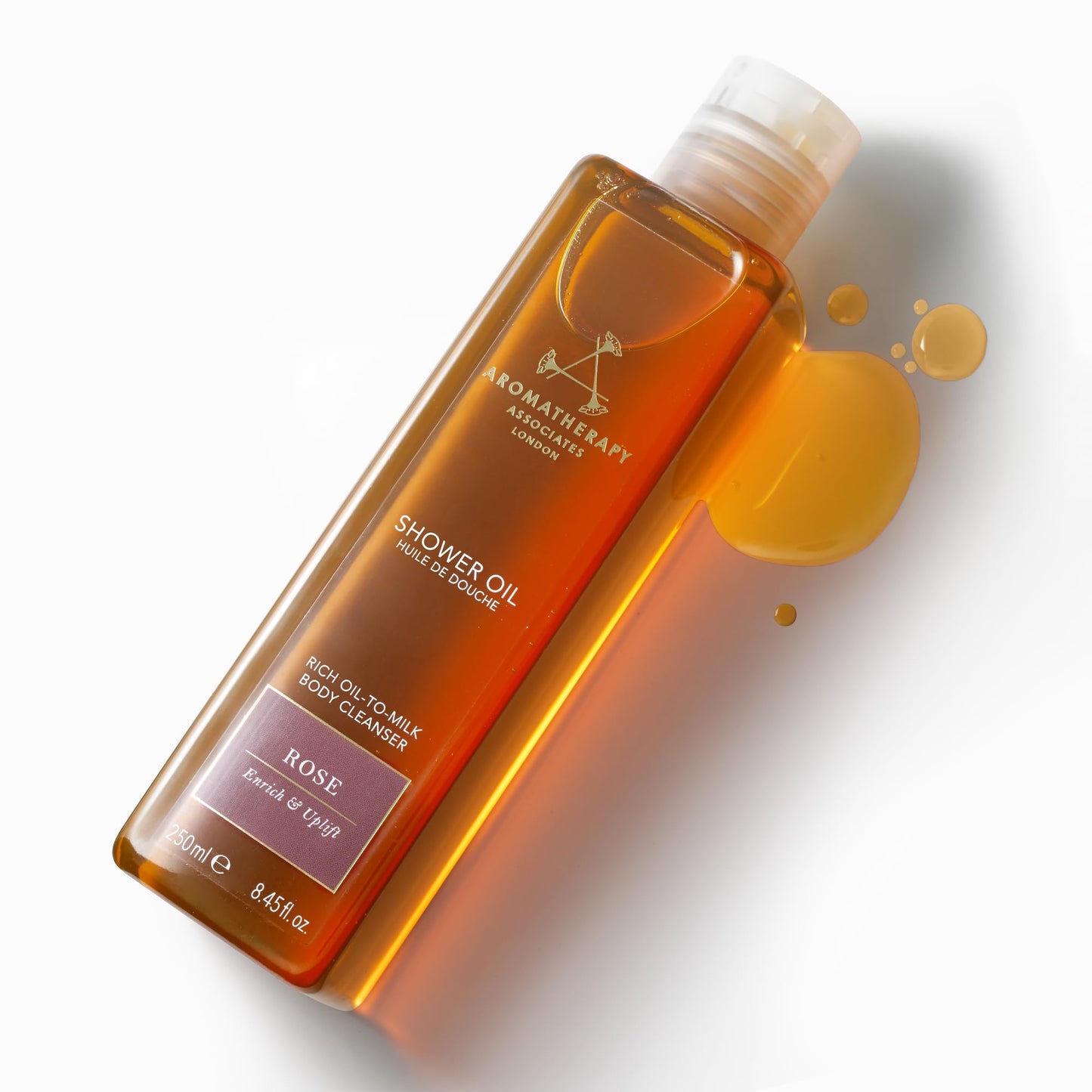 Aromatherapy Associates Rose Shower Oil. Soothing Blend of Rose, Geranium and Palmarosa Essential Oils to Cleanse, Nourish and Moisturize (8.45 fl oz) Beauty & Personal Care Aromatherapy Associates
