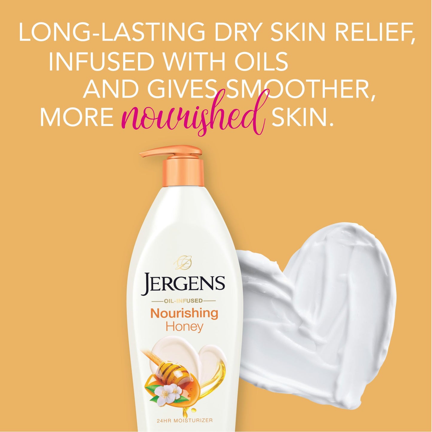 Jergens Nourishing Honey Dry Skin Moisturizer, with Illuminating Hydralucence Blend, Skin Nourishing Formula, Dermatologist Tested, 16.8 Oz, Pack of 4 Beauty & Personal Care Jergens
