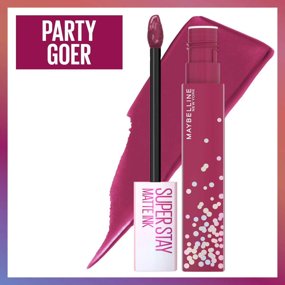 MAYBELLINE New York Super Stay Matte Ink Liquid Lipstick, Transfer Proof, Long Lasting, Limited Edition Birthday Cake Scented Shades, Party Goer, 0.17 Beauty & Personal Care MAYBELLINE