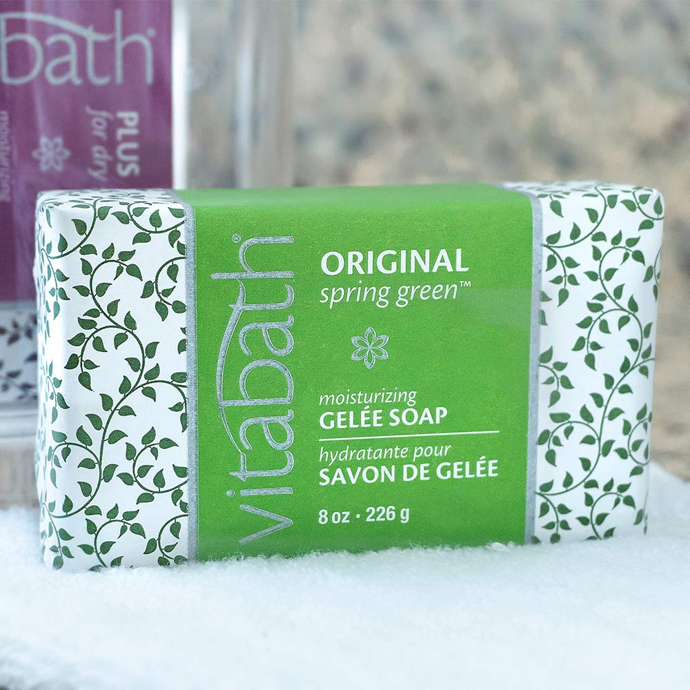 Vitabath Original Spring Green Moisturizing Gelee Bar Soap All Over Gentle Foaming Cleanser & Hydrating Solid Body Wash - Nourish & Rejuvenate All Beauty & Personal Care Vitabath