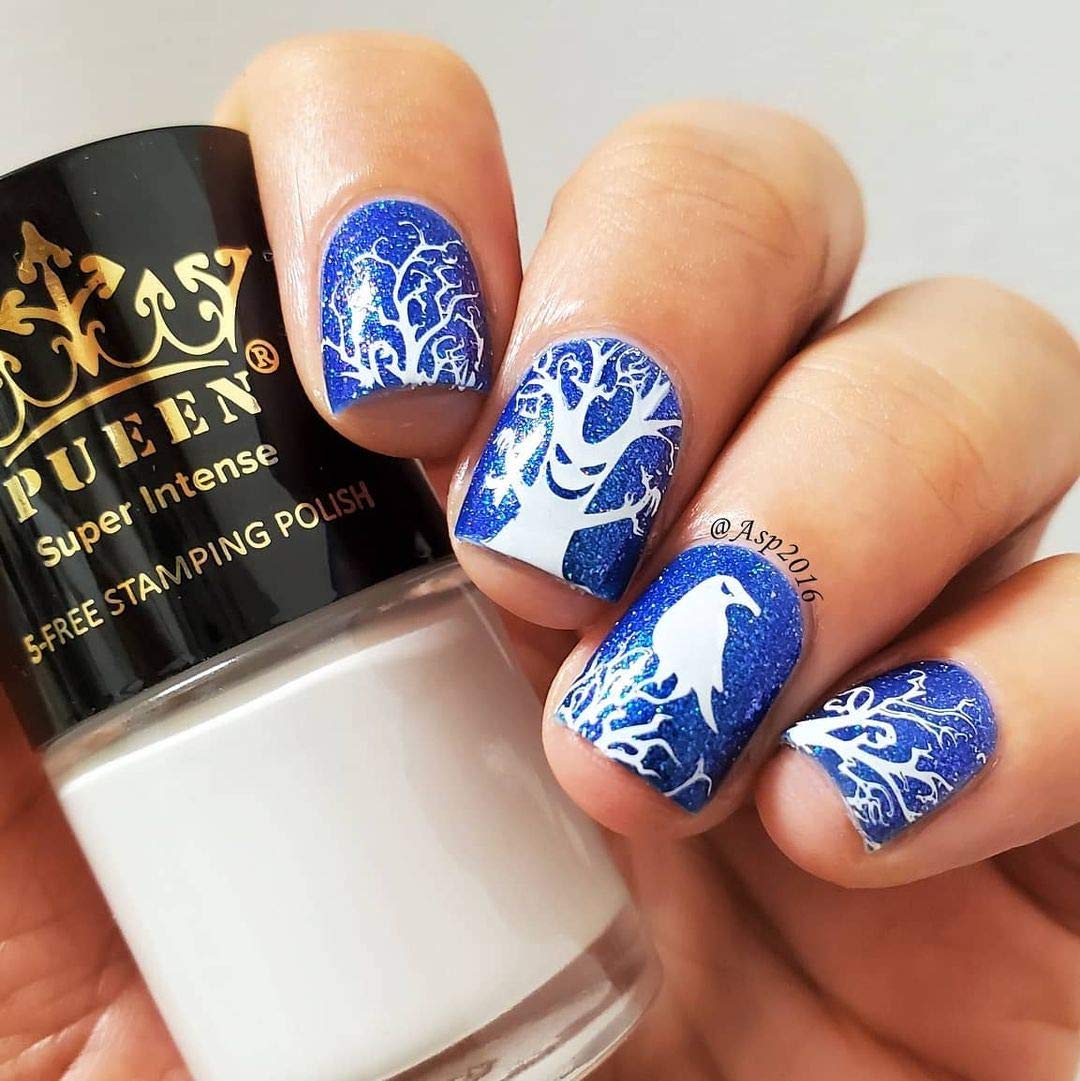 PUEEN MUST HAVE Stamping Polish Collection Set Big 5-FREE Formula Nail Color Lacquer (805 - Black Jack + 806 - Pure White) - BH000872 Beauty & Personal Care PUEEN