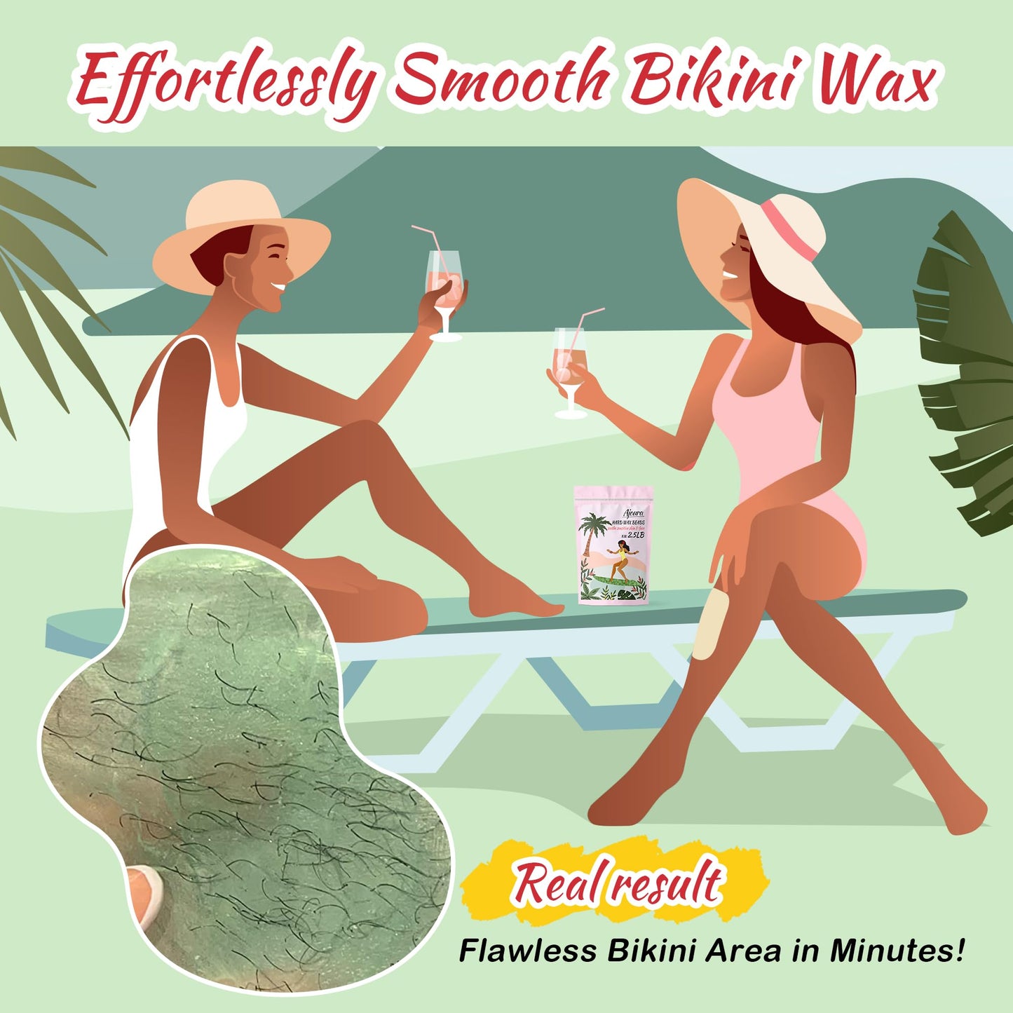 Ajoura 2.5LB Aloe Hard Wax Beads, Premium Wax for Sensitive Skin Hair Removal, Perfect for Full Body, Bikini, Face, Eyebrow, Back, Chest, Legs Beauty and Personal Care Ajoura