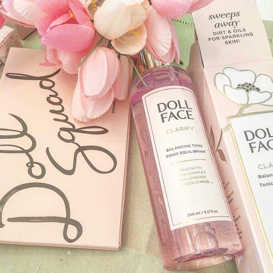 Doll Face Clarify Balancing Toner Glycolic Acid, Willow Bark and Enzymes, for Facial Soothing, Facial Toning 8oz Beauty & Personal Care Doll Face