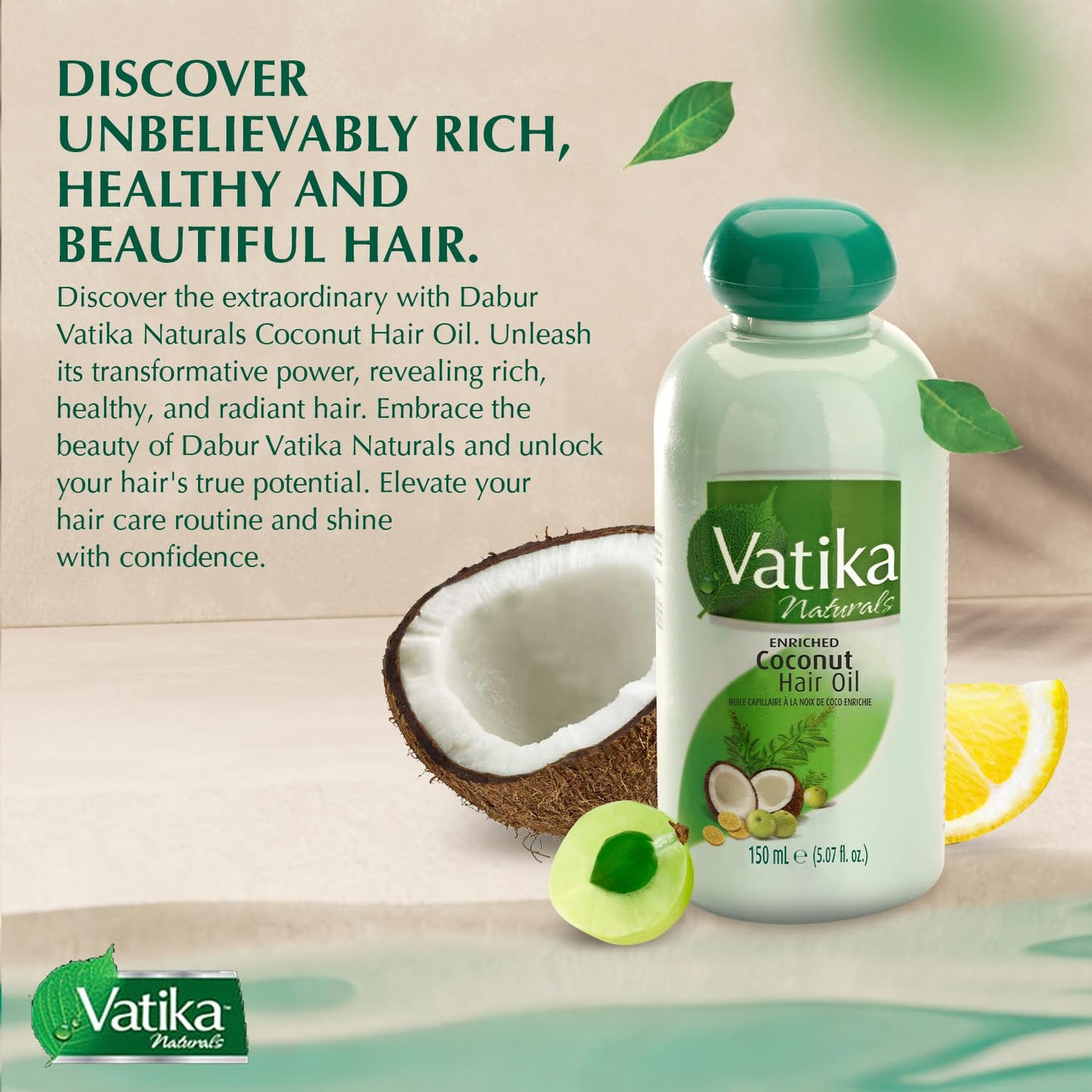 Dabur Vatika Enriched Coconut Hair Oil 150ml (Pack of 2) Beauty & Personal Care Vatika Naturals