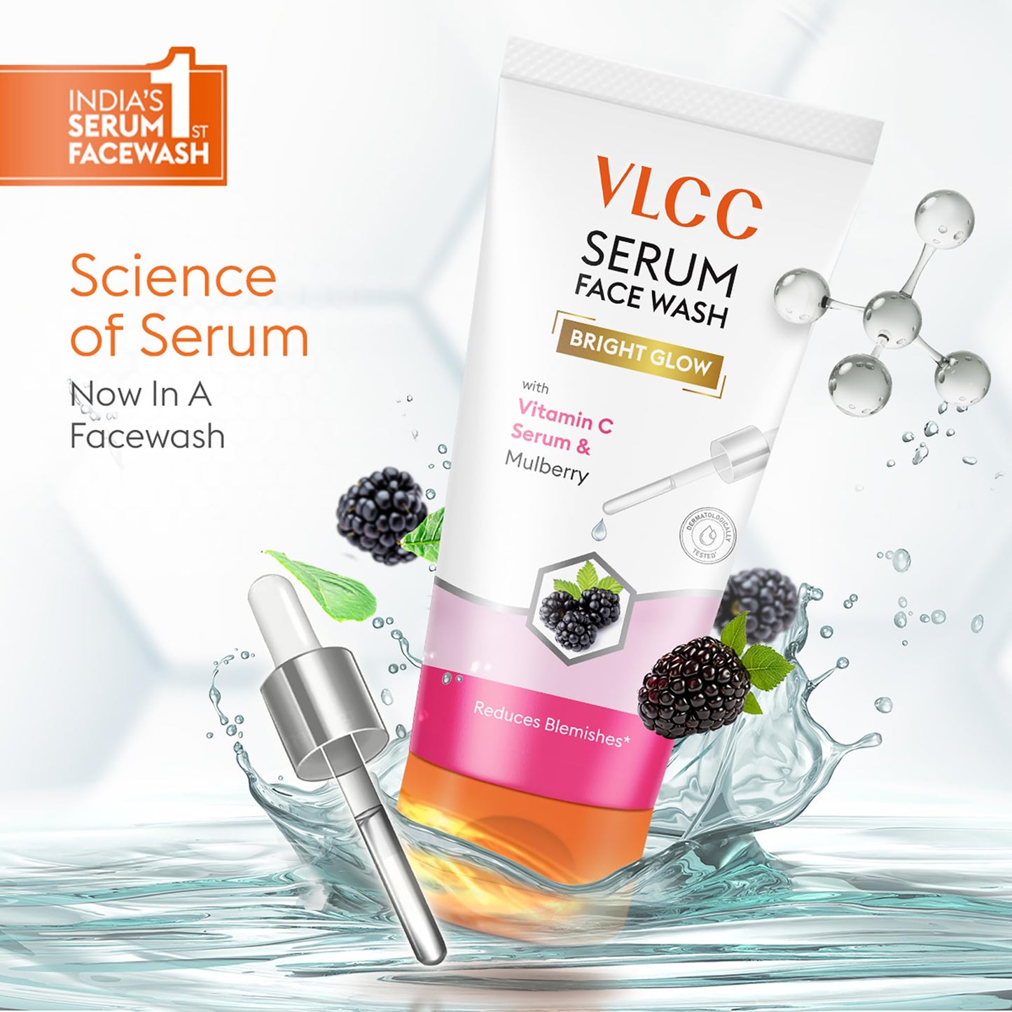 VLCC Serum Face Wash - Facial Cleanser with Mulberry Extract, Hyaluronic Acid and Niacinamide - Gentle Face Cleanser - Paraben Free - 5.07 oz Beauty & Personal Care VLCC