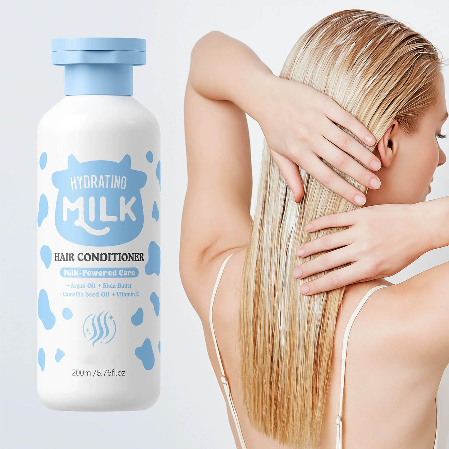 Milk Shampoo and Conditioner Set, Hydrating Shampoo and Conditioner for Curly, Fine, Thick or Straight Hair, Daily Cleaning & Moisturizing Care Beauty & Personal Care TUOSHITONG