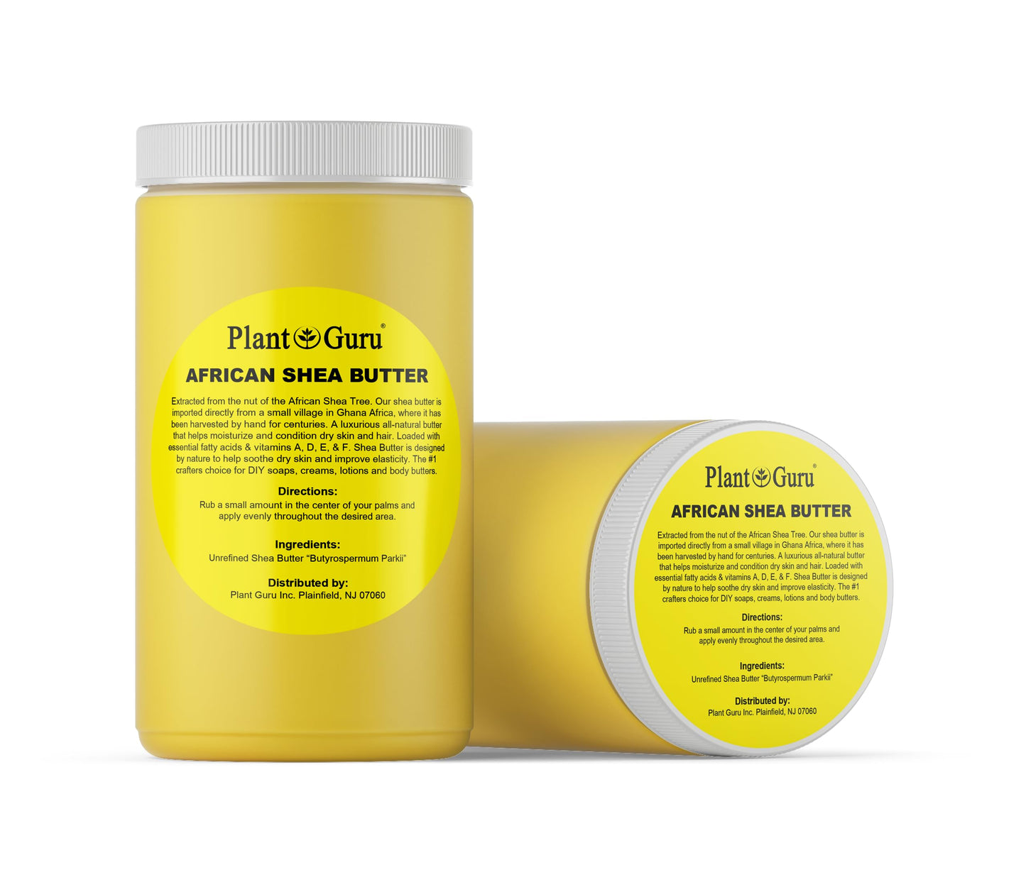 Plant Guru Raw African Shea Butter 32 oz. / 2 lbs. Jar Bulk 100% Pure Natural Unrefined YELLOW - Ideal Moisturizer For Dry Skin, Body, Face And Hair Beauty & Personal Care Plant Guru