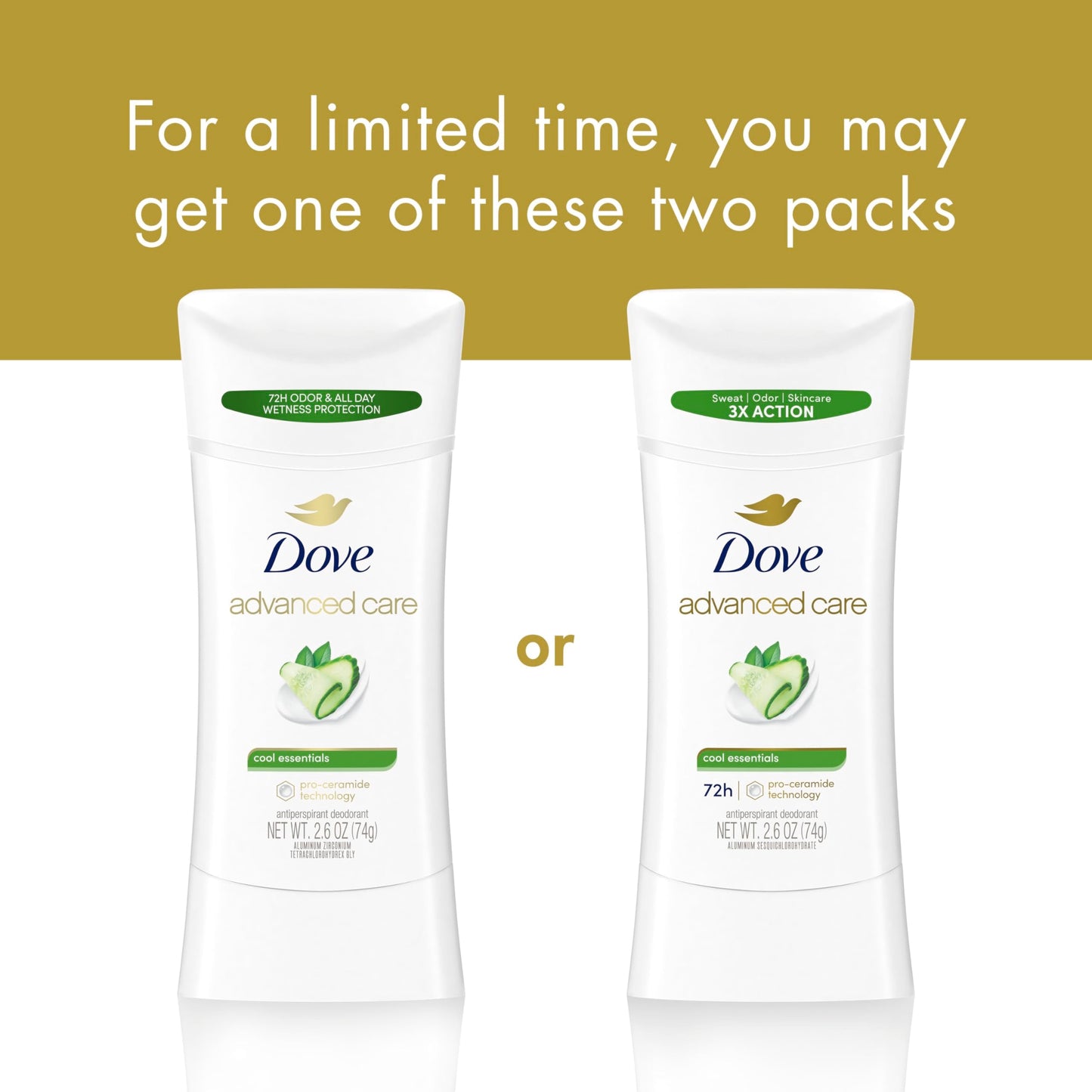 Dove Advanced Care Anti Deo Stick Cool Essentials Pack of 12 for helping your skin barrier repair after shaving 72 h odor control and all-day sweat Beauty and Personal Care Dove