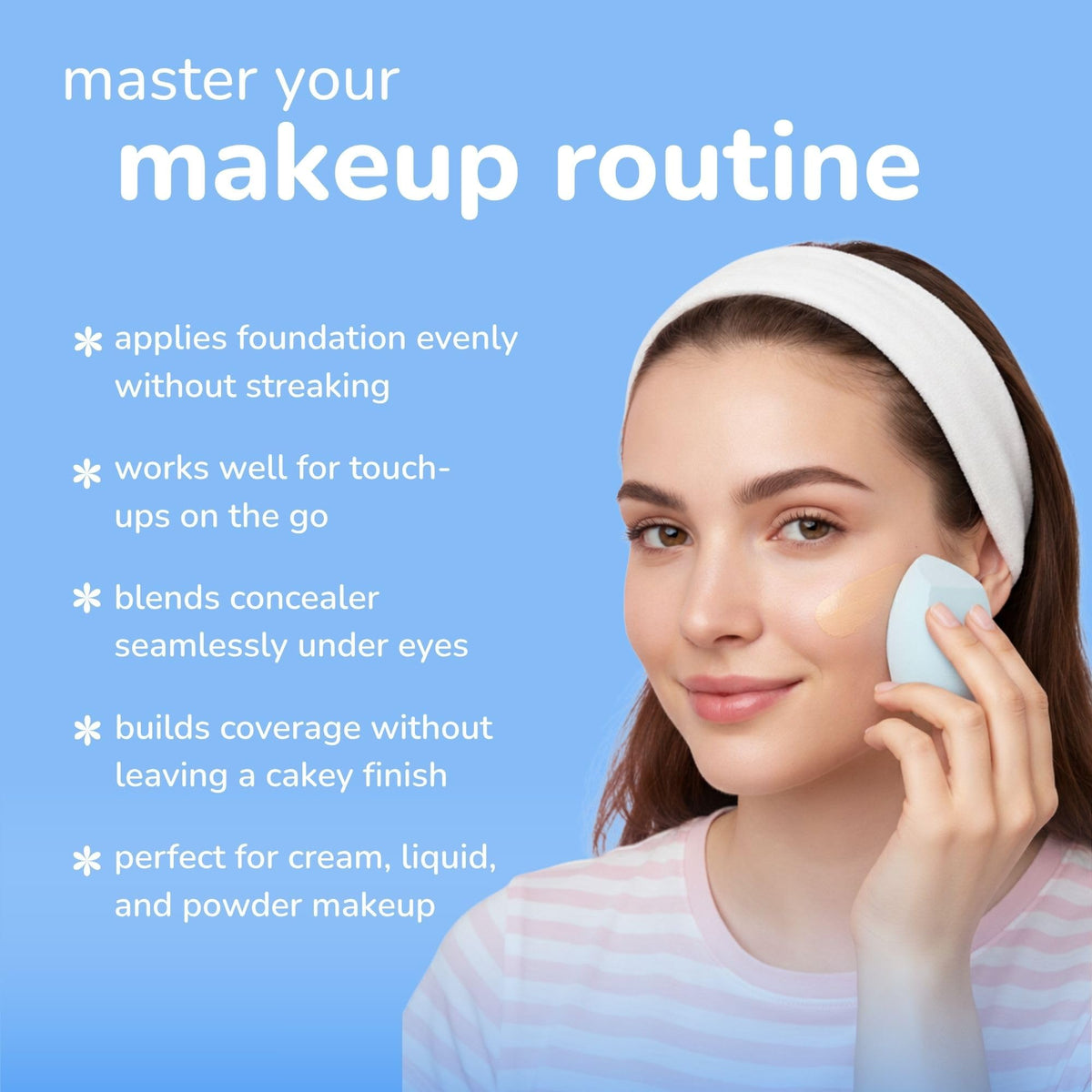 The Crème Shop Next Gen Makeup Sponge - Beauty Sponge For Blending & Foundation Application, Full Coverage, Streak-Free Professional Makeup Tool