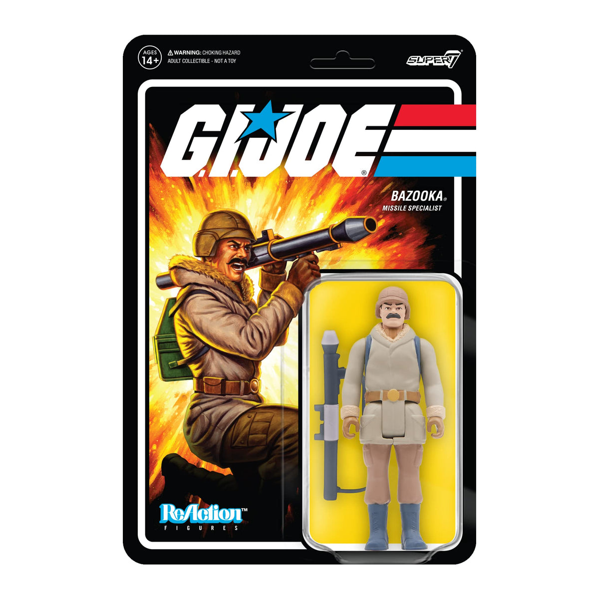Super7 G.I. Joe Bazooka (Arctic) - 3.75" G.I. Joe Action Figure with Accessories Classic Cartoon Collectibles and Retro Toys