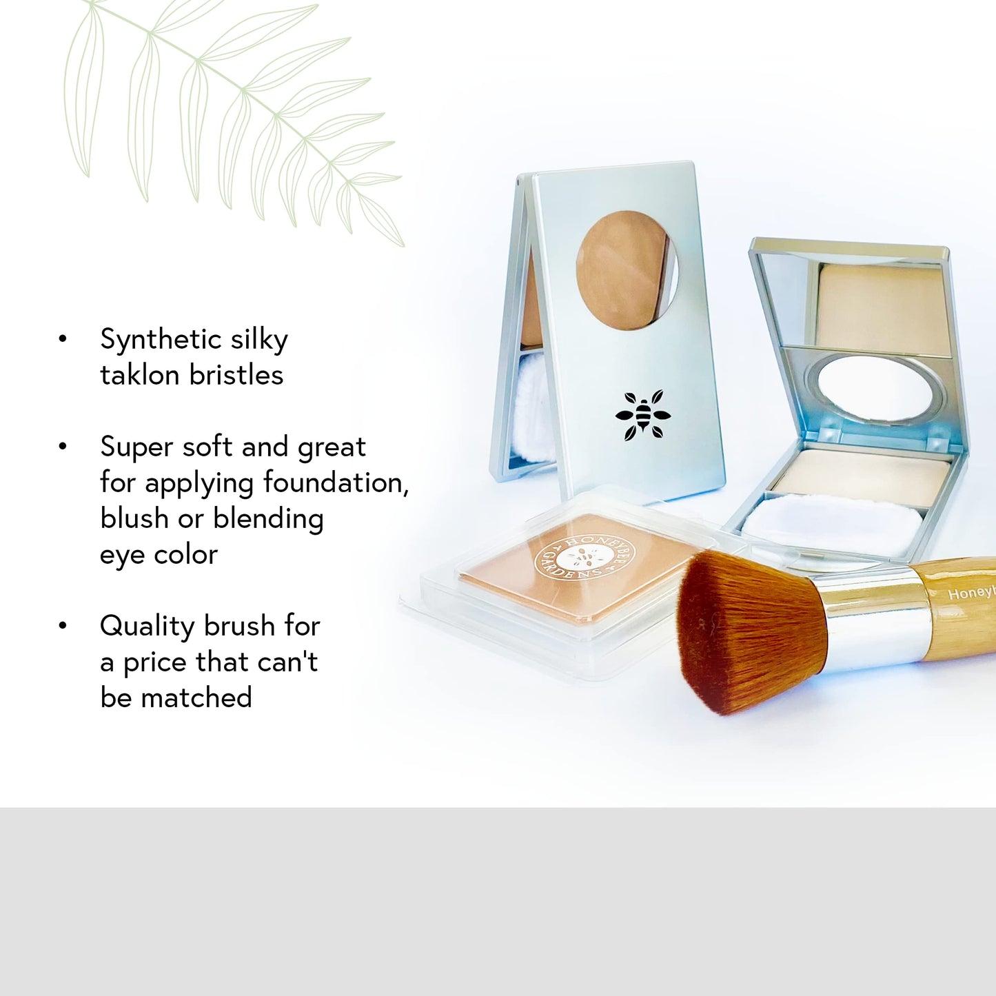 Honeybee Gardens Kabuki Brush/Bronzer Brush/Mini Buffer Brush | Bamboo Handle | Eco Friendly Beauty & Personal Care Honeybee Gardens