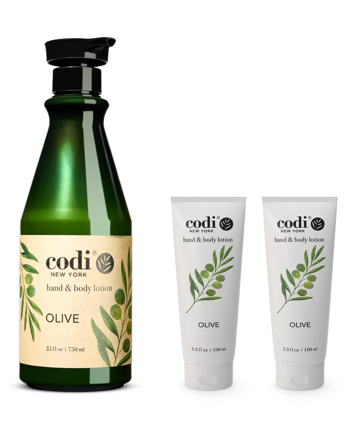 Codi N Codi Olive Hand and Body Lotion 25 fl. oz. / 750ml (1 Bottle + 2 Tubes) Beauty & Personal Care Codi N Codi