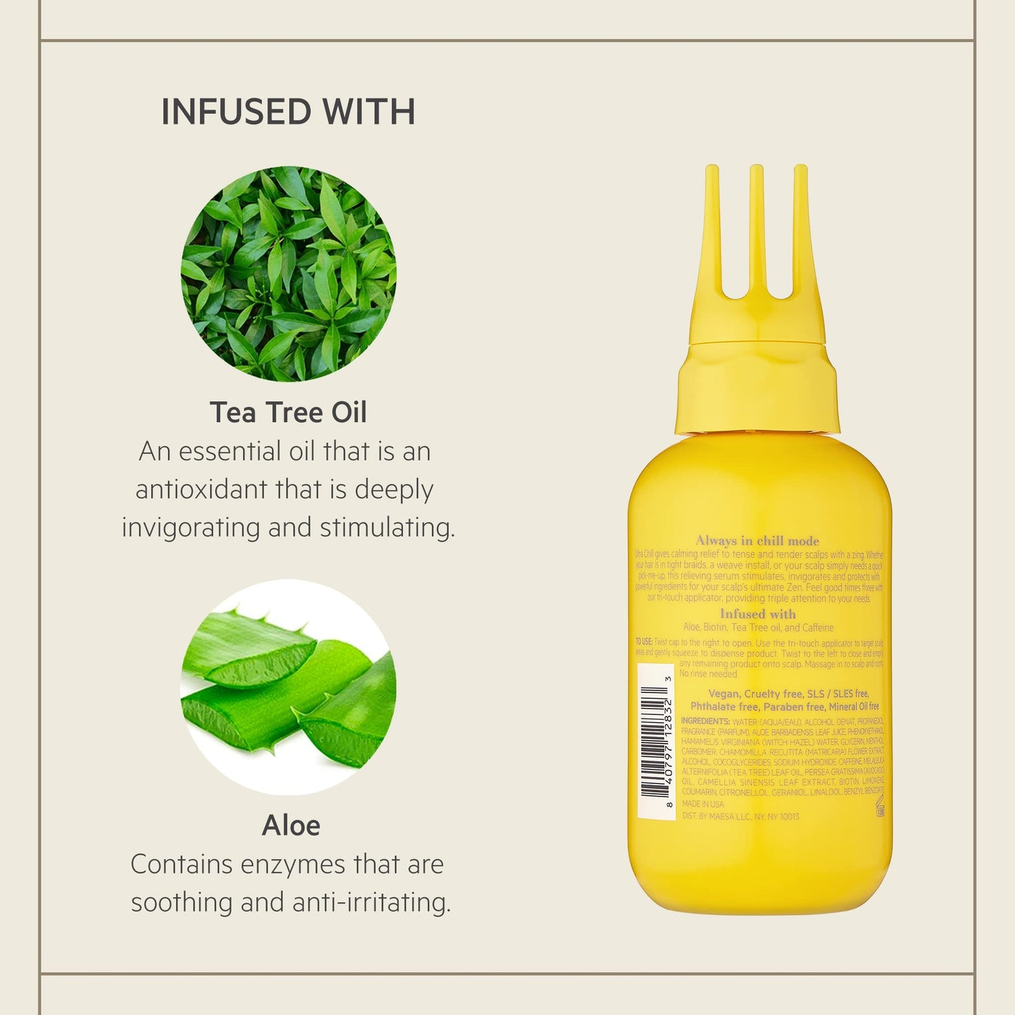 TPH BY TARAJI Ultra Chill Cooling Hair Serum with Aloe, Biotin & Tea Tree Oil | Aromatherapy Scalp Treatment to Soothe & Refresh Dry Damaged Hair | Beauty & Personal Care TPH by Taraji