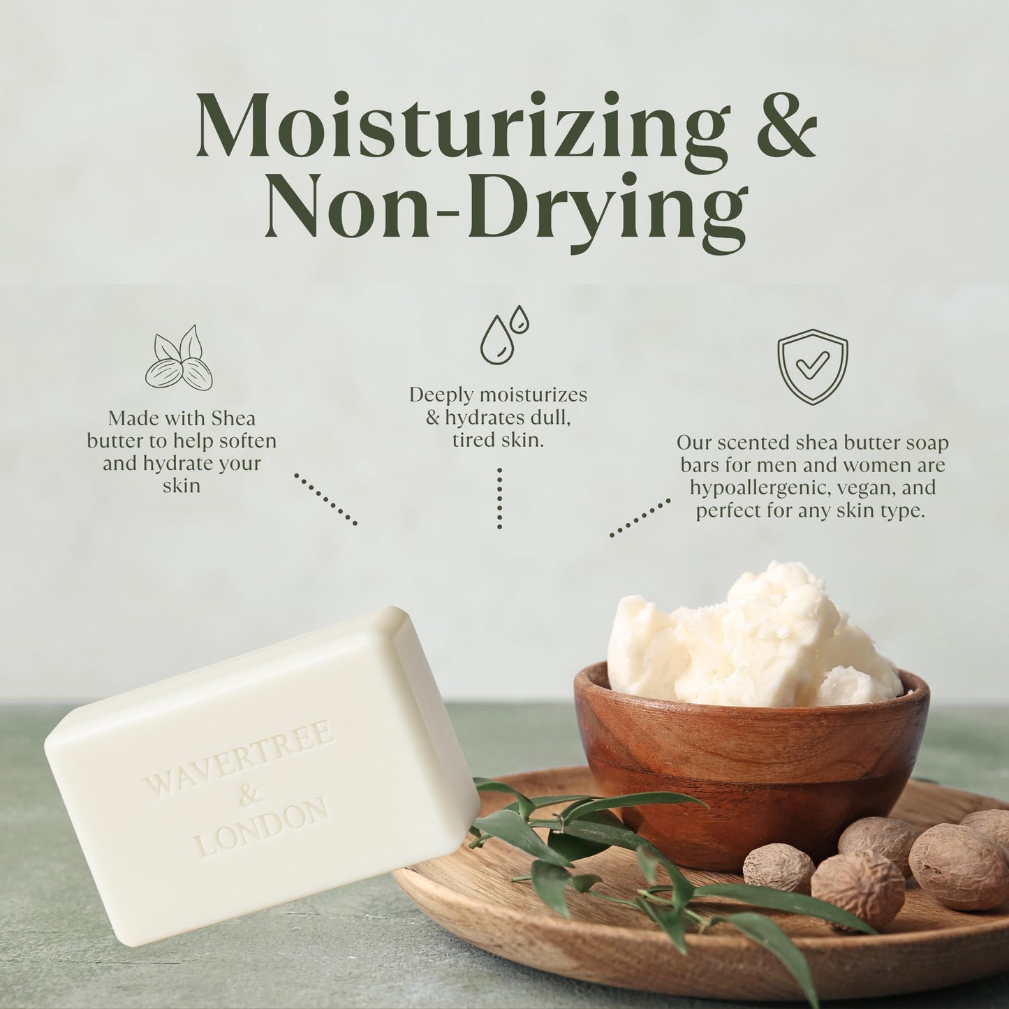 Wavertree & London Basil, Lime & Mandarin Scented Natural Soap (8 Bars), 7oz Moisturizing French Triple Milled Soap Bars enriched with shea butter Beauty & Personal Care Wavertree & London