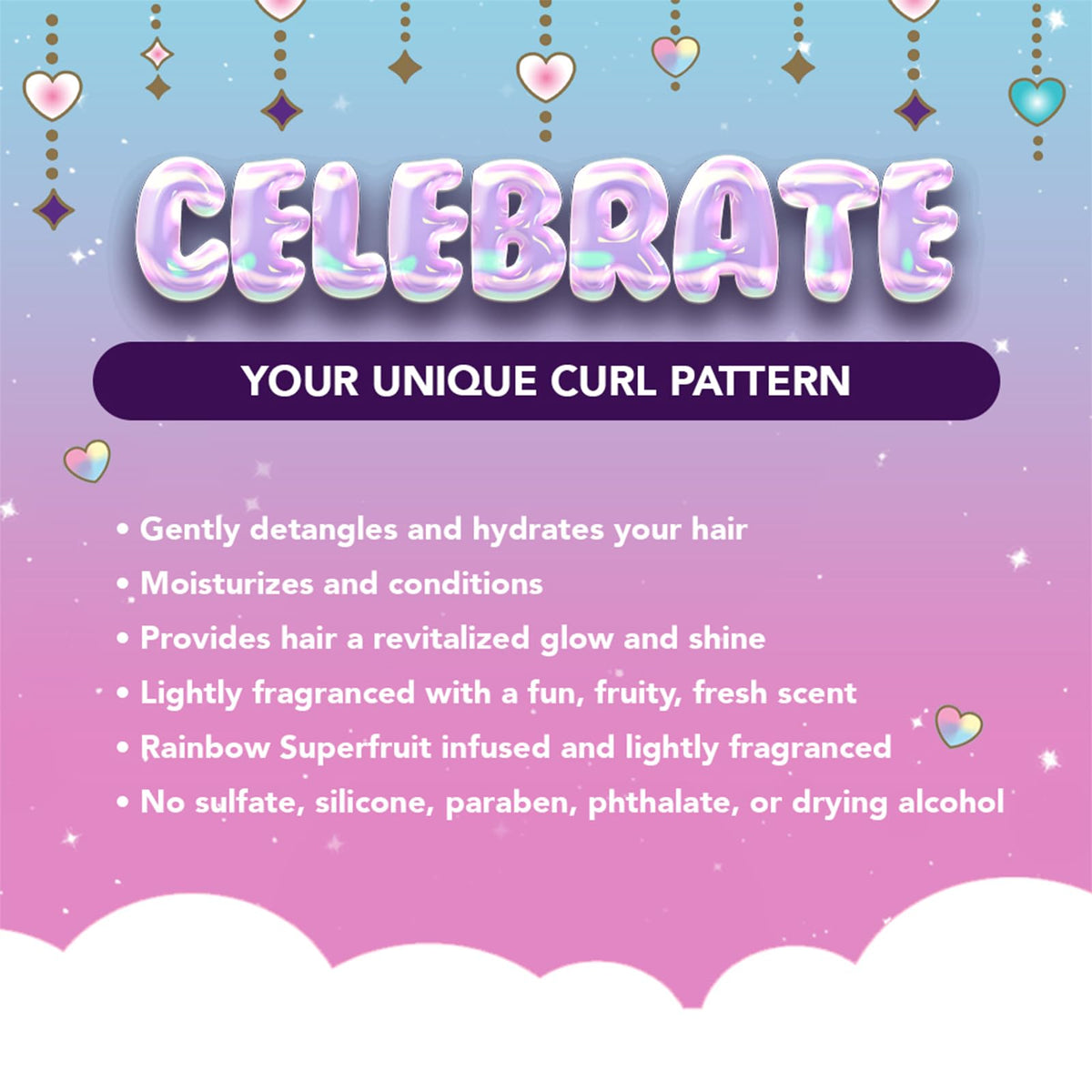 MAGICAL TRESSES Afro Unicorn Wavy, Coily, and Curly Hair Shampoo - Defining, Taming, Softening, and Moisturizing Hair Care - Moisturizing Shampoo With