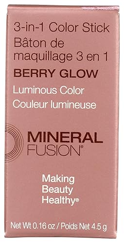 3-In-1 Color Stick - Berry Glow by Mineral Fusion for Women - 0.16 oz Makeup Beauty & Personal Care Mineral Fusion
