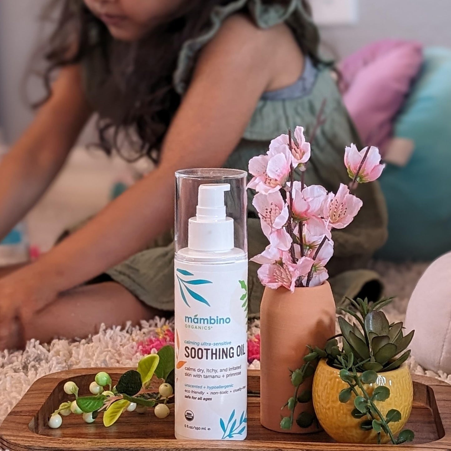 Mambino Organics Calming Skin Set, Oatmeal Bath Soak Powder & Soothing Body Oil, Fragrance-Free with Jojoba & Evening Primrose, Gentle for Babies Beauty and Personal Care Mambino Organics