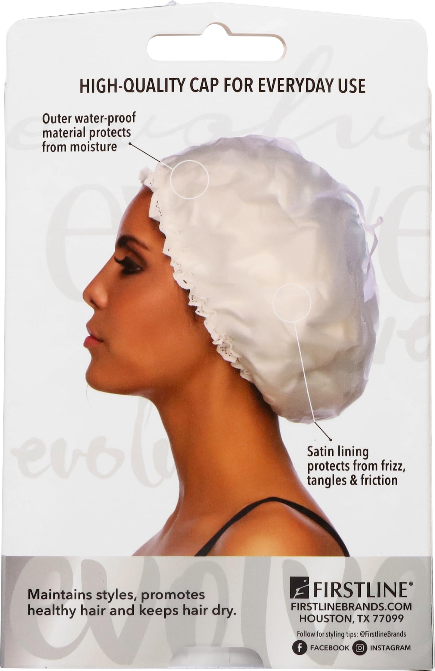 Evolve "Go Satin" Lined Shower Cap Ivory Beauty & Personal Care Evolve