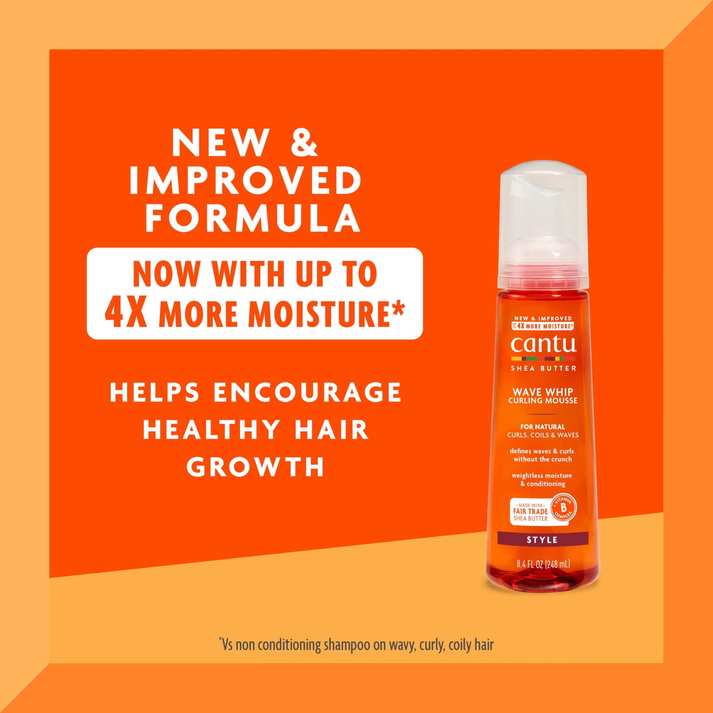 Cantu Wave Whip Curling Mousse for Natural Hair with Pure Shea Butter, 8.4 fl oz (Pack of 2) Beauty & Personal Care Cantu