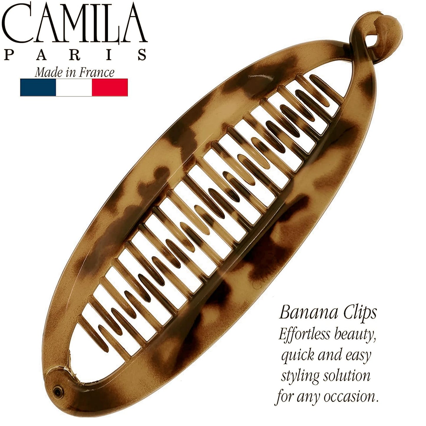 Camila Paris CP1272 French Banana Clip Hair Comb, Classic Hair Banana Clips for Girls Updo Ponytail Holder Interlocking, Fashion Durable Styling Hair Beauty & Personal Care Camila