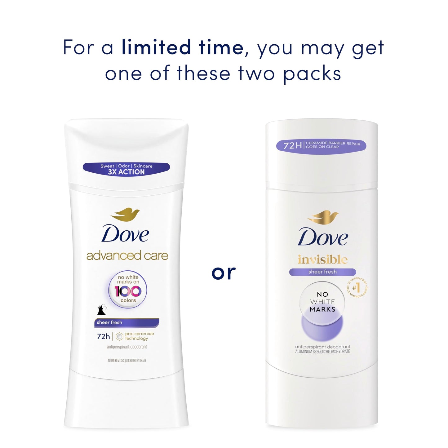 Dove Advanced Care Antiperspirant Deodorant Stick Sheer Fresh for Soft, Resilient Skin, with No White Marks & 72-Hour Sweat & Odor Protection, 2.6 oz Beauty and Personal Care Dove
