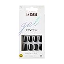 KISS Gel Fantasy Press On Nails, Nail glue included, 'Aim High', Black, Short Size, Squoval Shape, Includes 28 Nails, 2g Glue, 1 Manicure Stick, 1 Beauty & Personal Care KISS