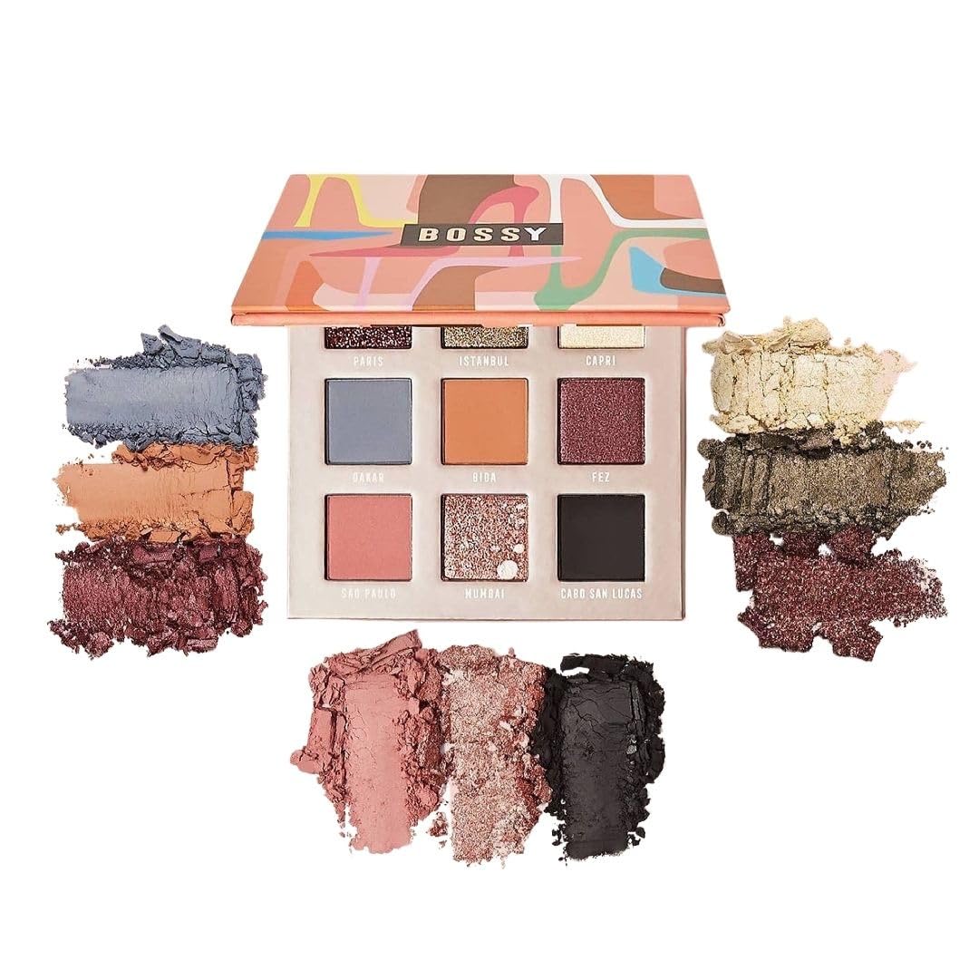 Bossy Cosmetics Style Meets Substance Eyeshadow Palette, Vegan Eye Makeup Kit, Beauty Gift Set for Women, Cruelty Free, Includes 9 Long Lasting Colors