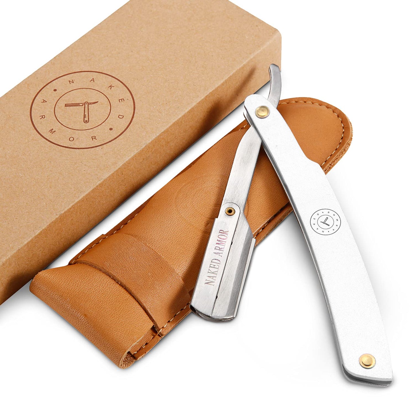 Best Shavette Straight Razor - Replaceable Blade Straight Razor, Metal Handle Shavette, No Stropping or Honing, Great For Beginners, Starter Blade Beauty and Personal Care Naked Armor