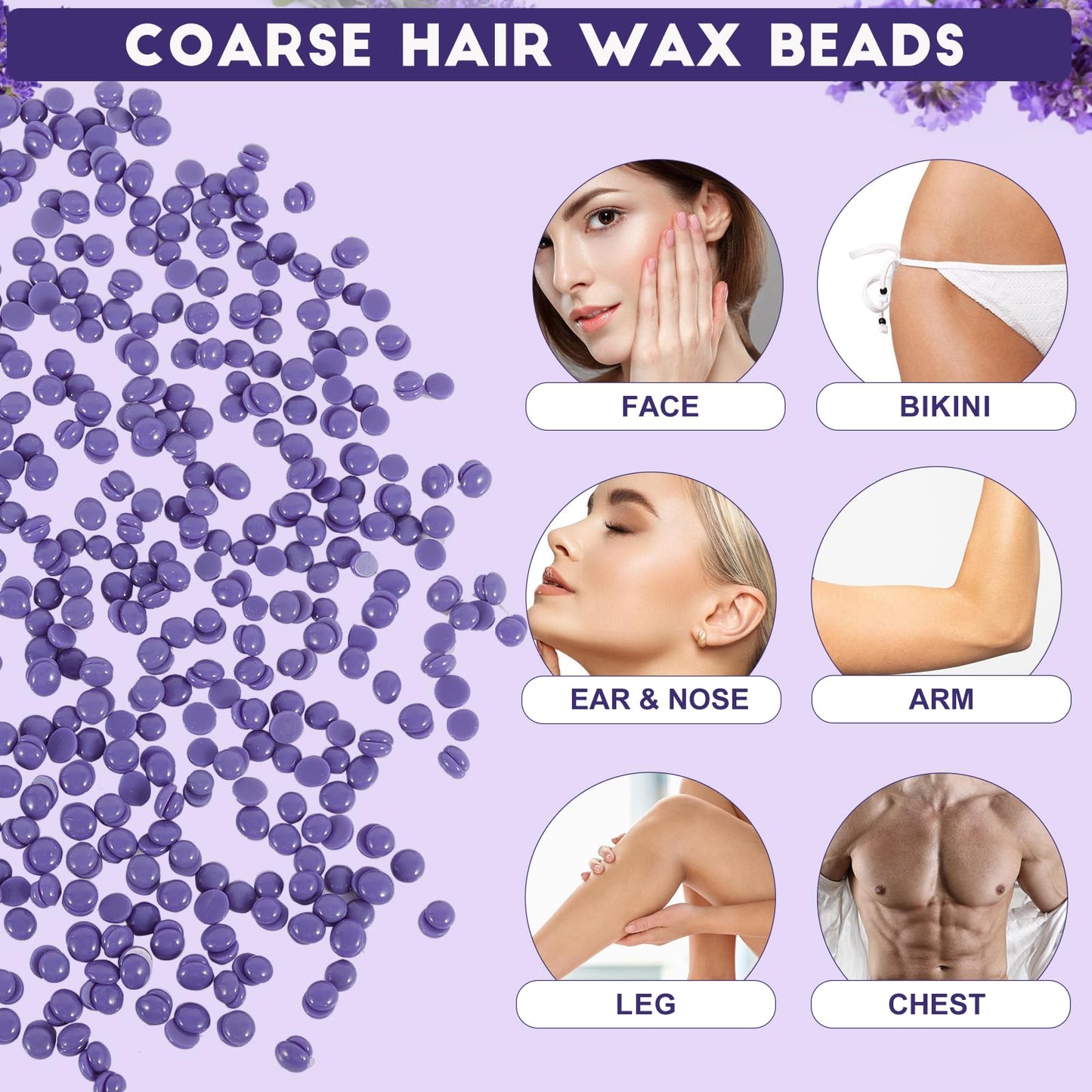 2.5lb Hard Wax Beads, Scented Stripless Wax Bead for Sensitive Skin, Professional Brazilian Waxing Bead, Bikini, Body, Face, Legs, Back, Chest, Coarse Beauty and Personal Care OudaHeat