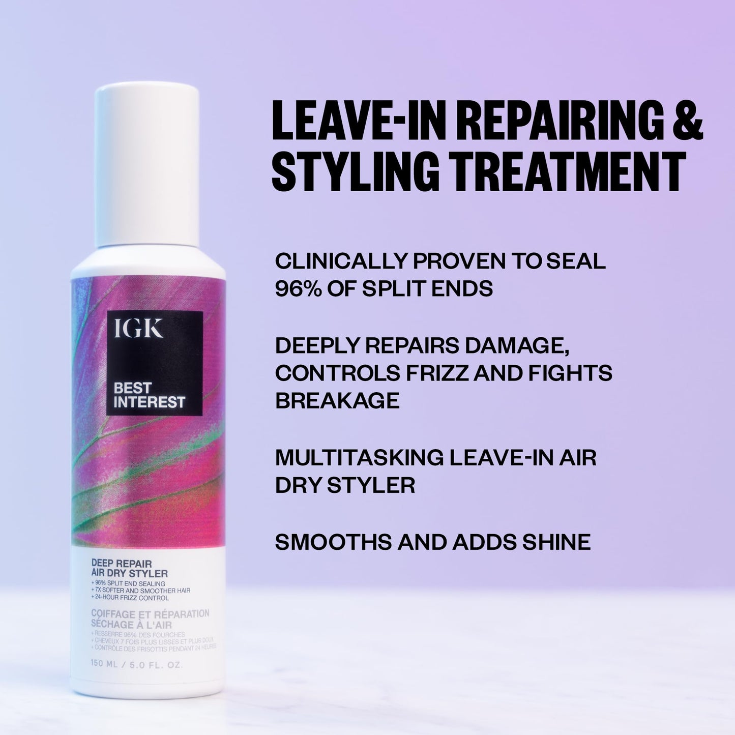 IGK Best Interest Deep Repair Air Dry Styler 150 ml / 5 oz Beauty & Personal Care IGK