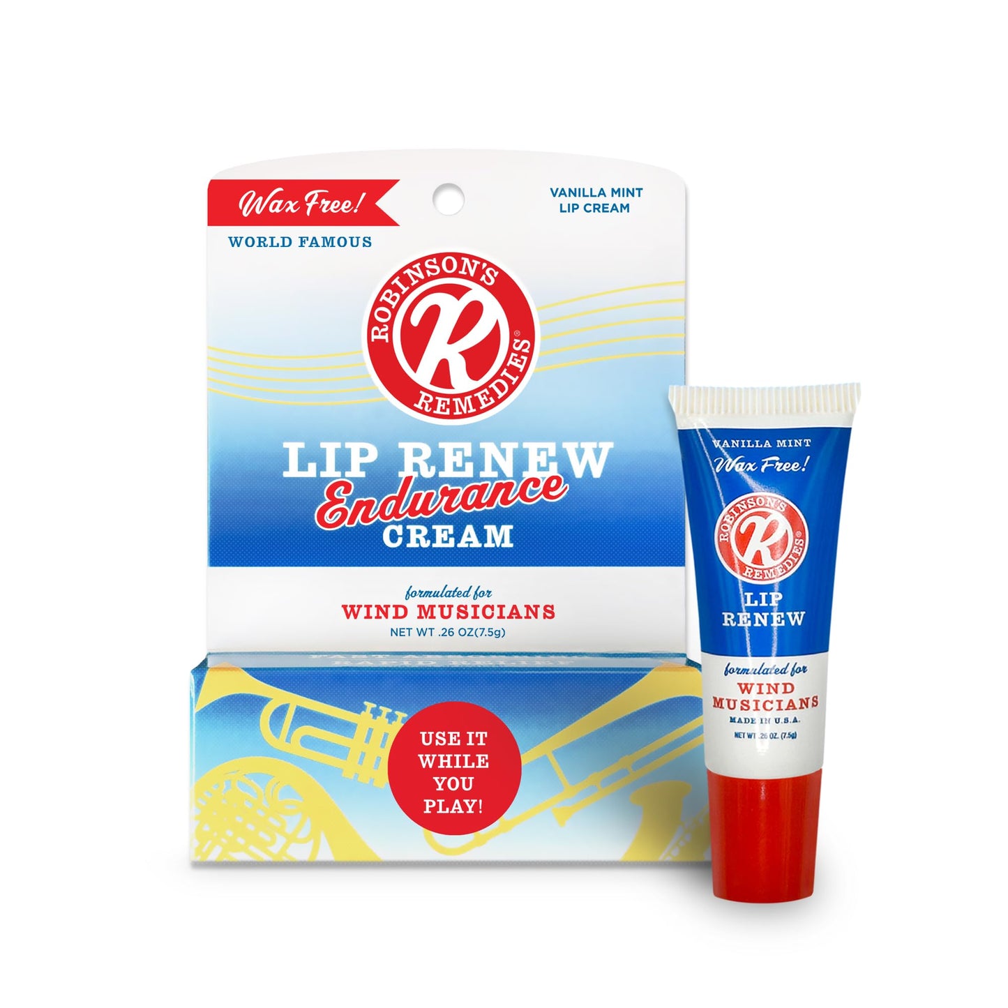 Robinson's Remedies Lip Renew Endurance Cream for Wind Musicians (7.5 ml slant tip) Beauty and Personal Care Robinson's Remedies