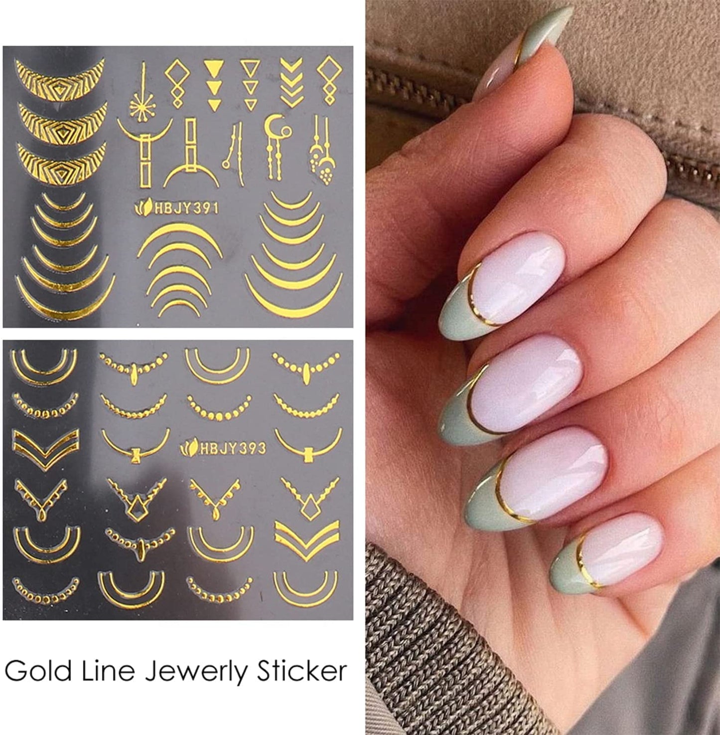Flowers Nail Art Stickers Decal 3D Self-Adhesive Gold Flower Leaf Lace Nail Supplies Flower Nail Stickers Geometry Line Nail Designs for Women Girls Beauty & Personal Care SPLOCUDU