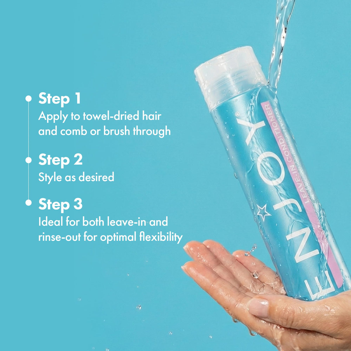 Enjoy Leave In Conditioner - Eliminates Frizz Cleansing Moisturizing Smoothing - Sulfate Free For Thick Coarse or Curly Hair (10.1 Fl Oz)
